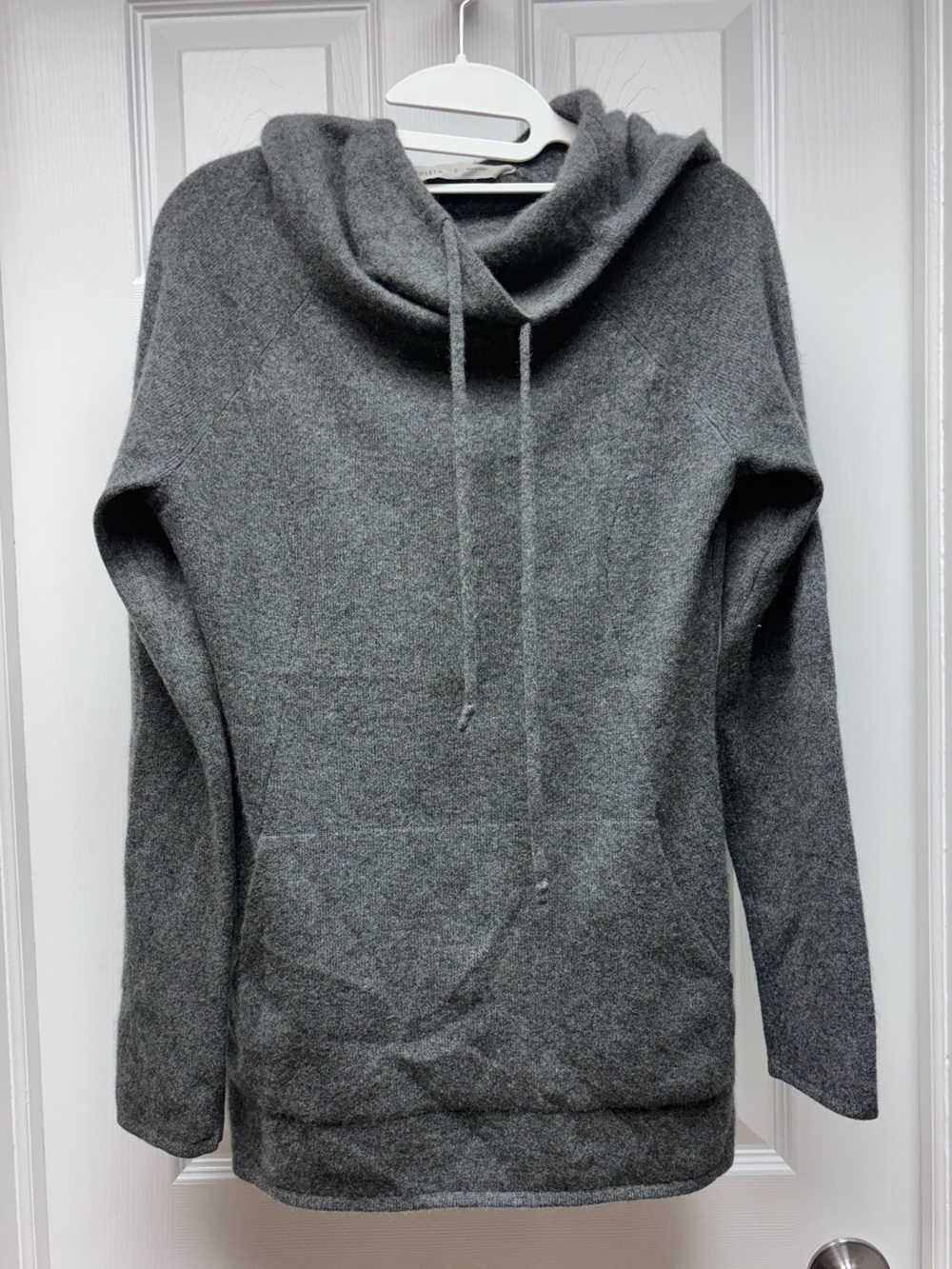 Athleta Gray Cowl Neck Hoodie Pullover Sweater Size Small Cozy
